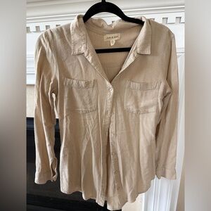 cloth & stone Neutral Beige Button-Front Shirt